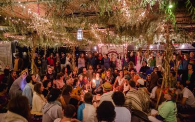 Building a Sukkah, symbol of desert wanderings